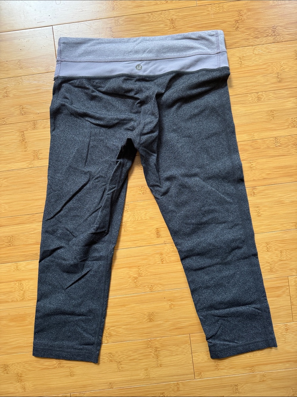 lululemon athletica Dark Gray Capri Leggings with Light Gray Waistband